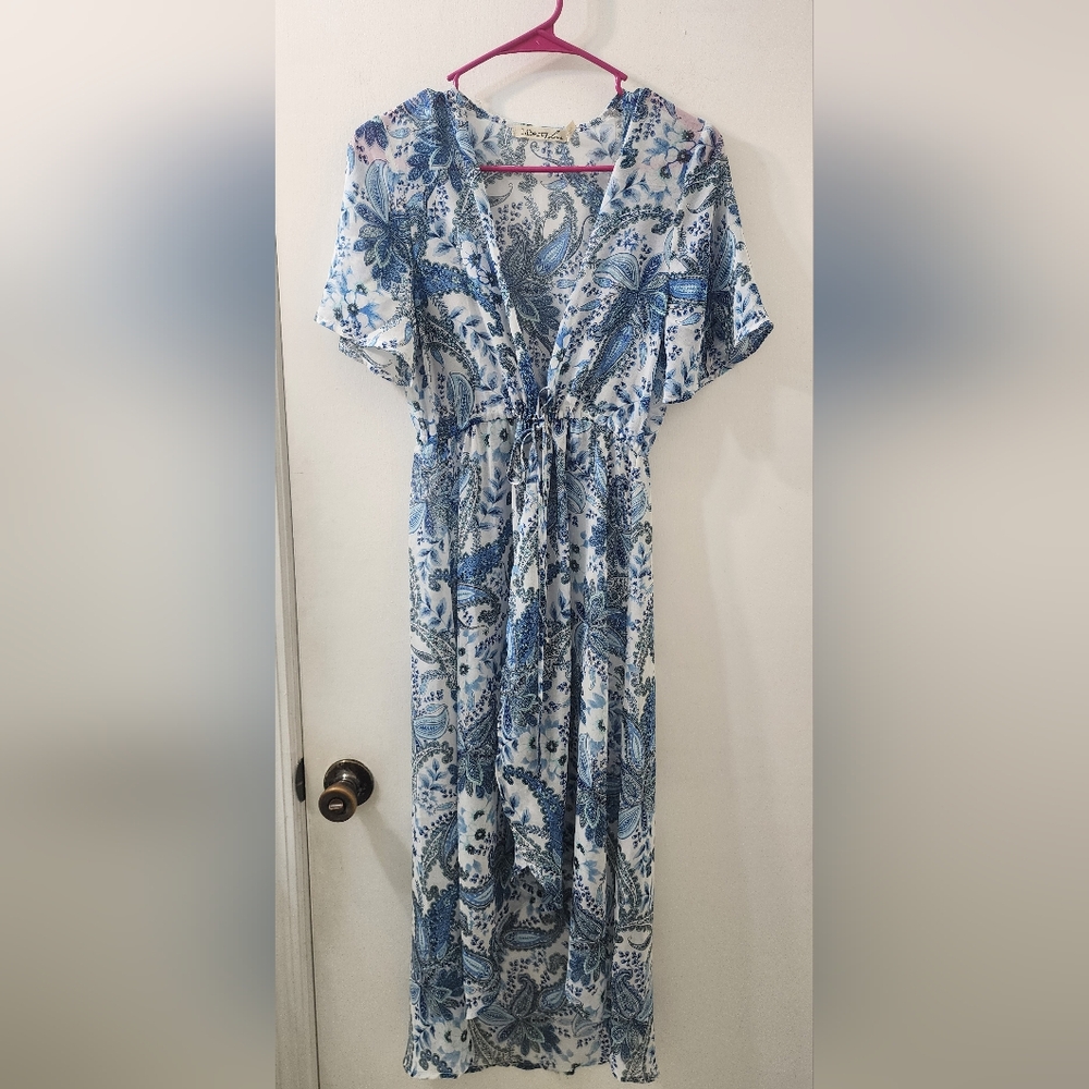 Elegant Blue‎ Floral Dress